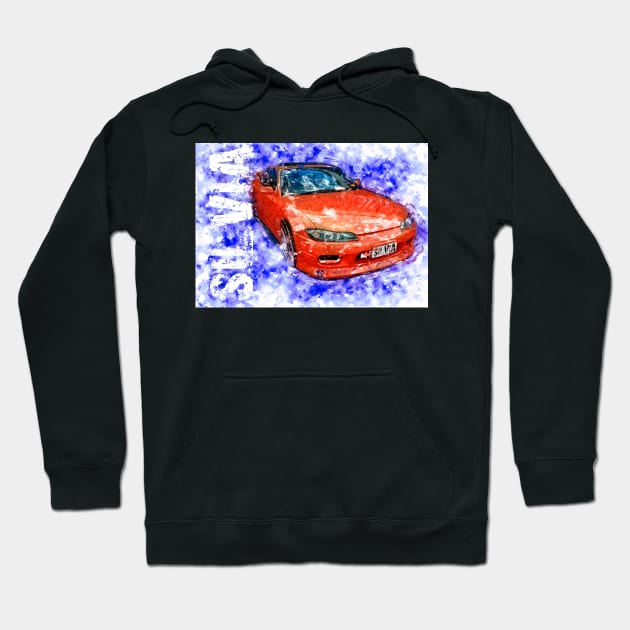 Nissan Silvia - Watercolour Hoodie by hogartharts